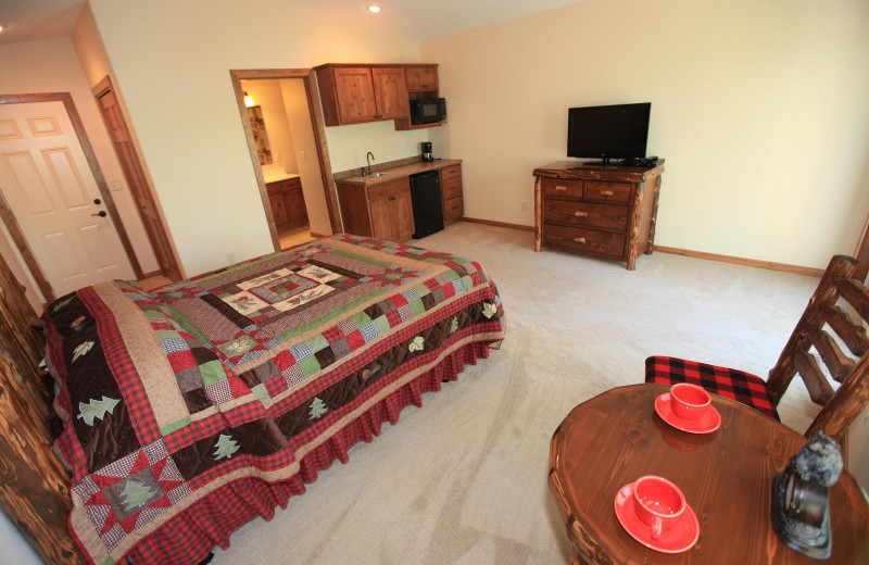 Guest room at East Silent Lake Resort.