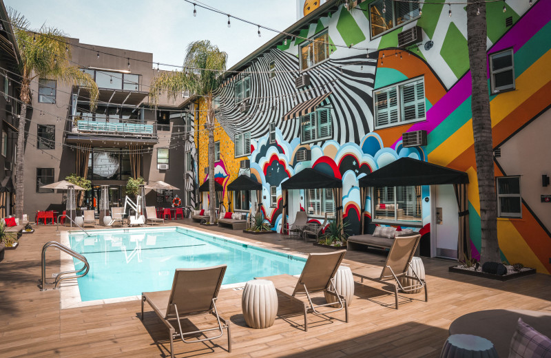 Outdoor pool at Hotel Ziggy Los Angeles.