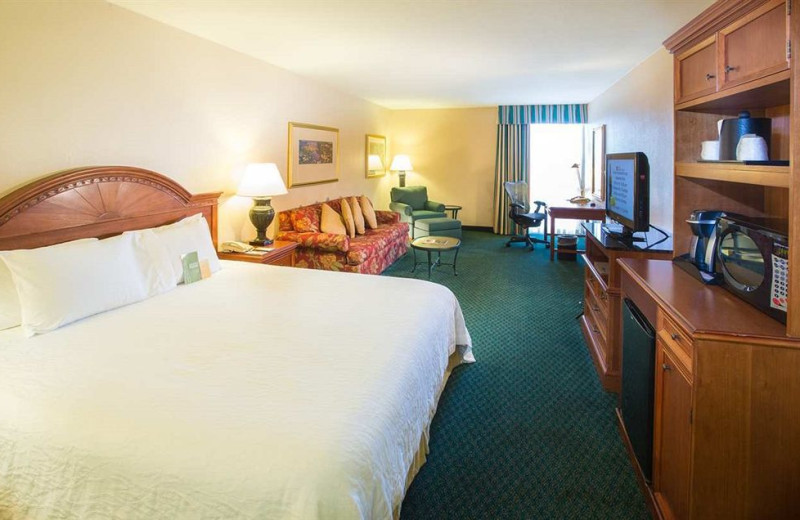 Guest room at Hilton Garden Inn Dallas/Market Center.