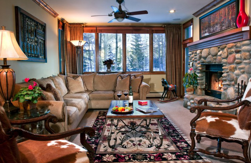 Guest living room at East West Resorts Beaver Creek.