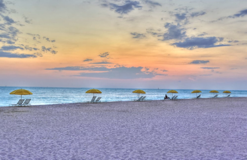 Beach at Sunset Vistas Beachfront Suites.