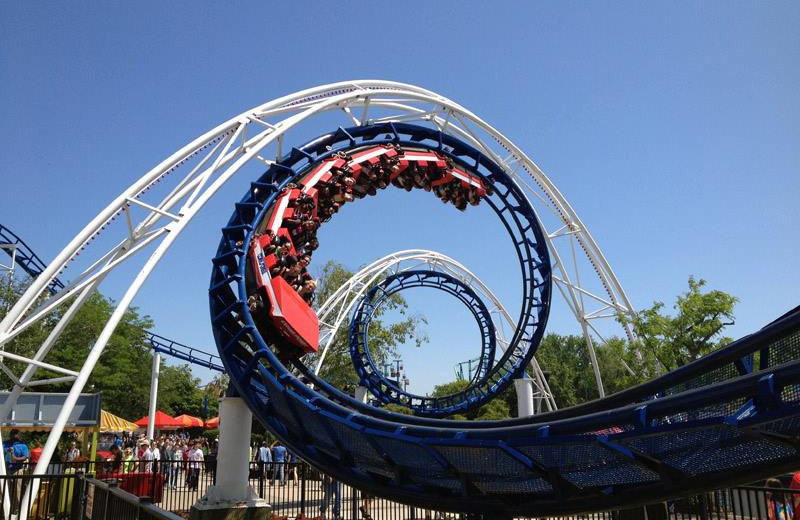 Roller coaster at Cedar Point Resort.