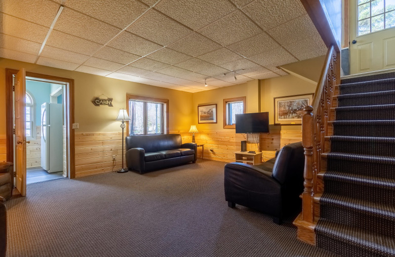 Cabin living room at Ten Mile Lake Resort.