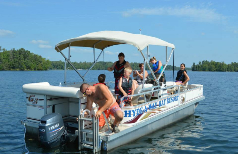 Pontoon ride at Hyde-A-Way Bay Resort.