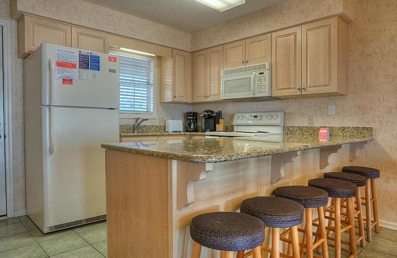 Rental kitchen at Grand Strand Vacations.