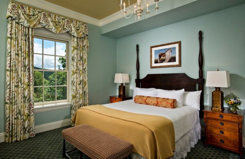 Guest room at The Otesaga Resort Hotel.