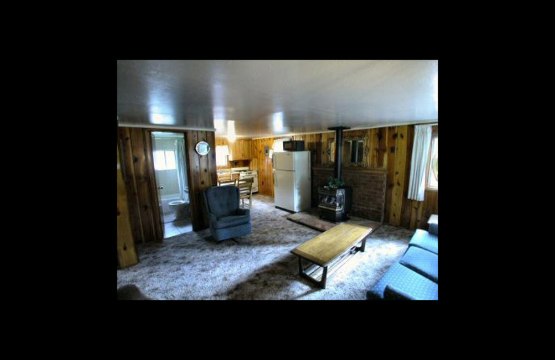 Cabin living room at Greer Mountain Resort.