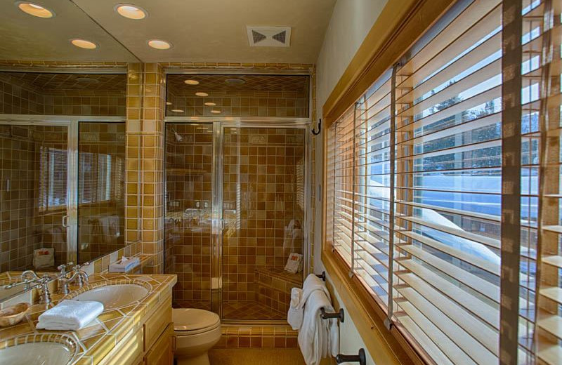 Vacation rental bathroom at Grand Targhee Resort.