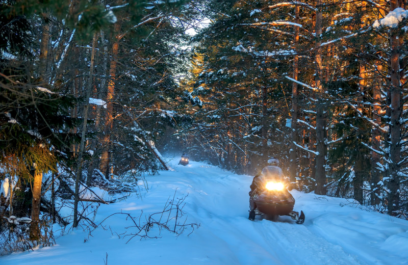 Snowmobiling at Elk Lake Wilderness Resort.