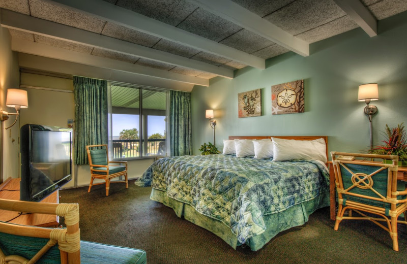 Guest room at Days Inn & Suites Jekyll Island.