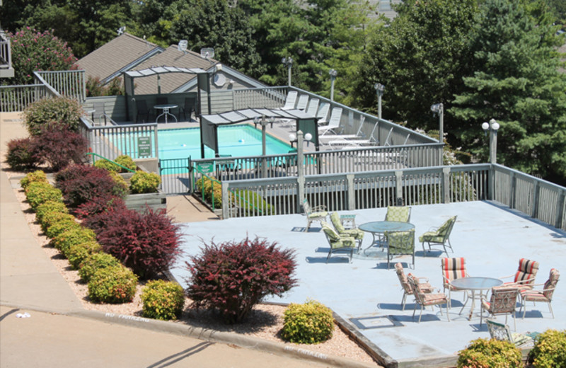 Outdoor pool at Treehouse on the Lake.