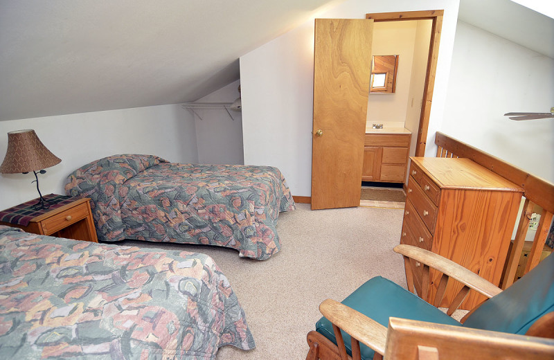 Cabin bedroom at Delta Lodge.