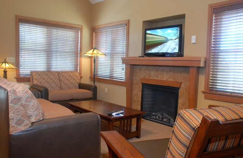 Cottage interior at Honey Creek Resort.