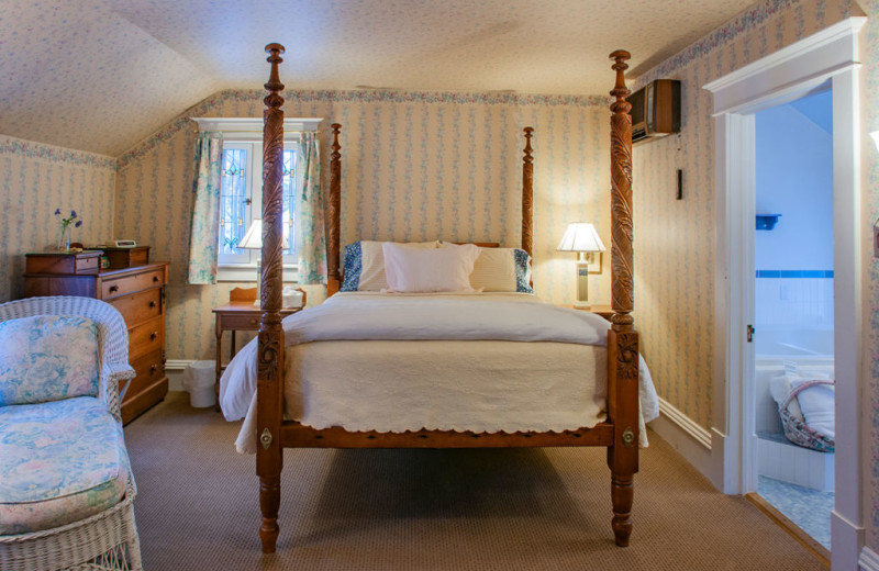 Guest room at White Lace Inn.