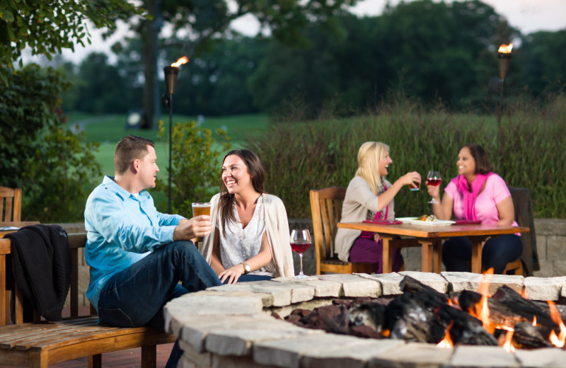 Relax by the fire at Eaglewood Resort.