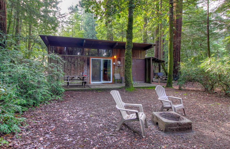 Cabin exterior at Redwoods River Resort.