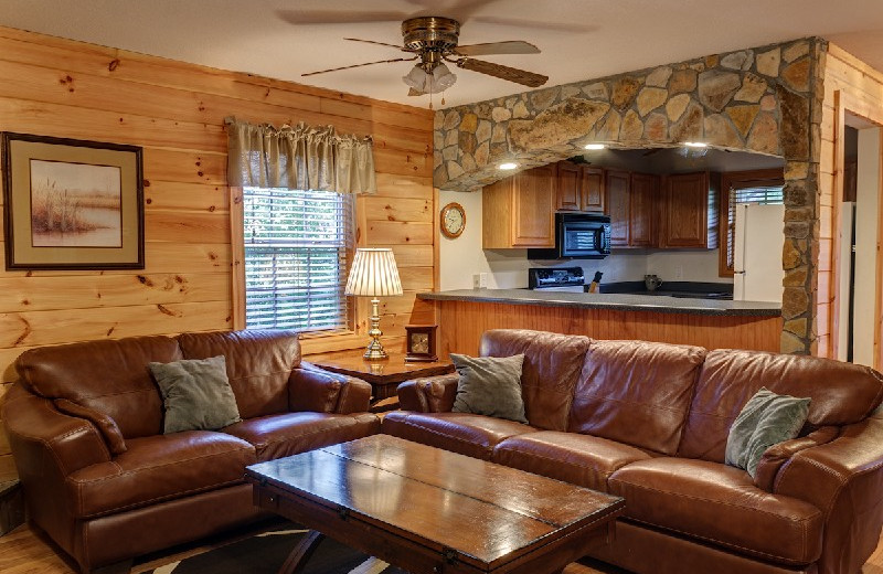 Rental living room at Georgia Mountain Rentals.