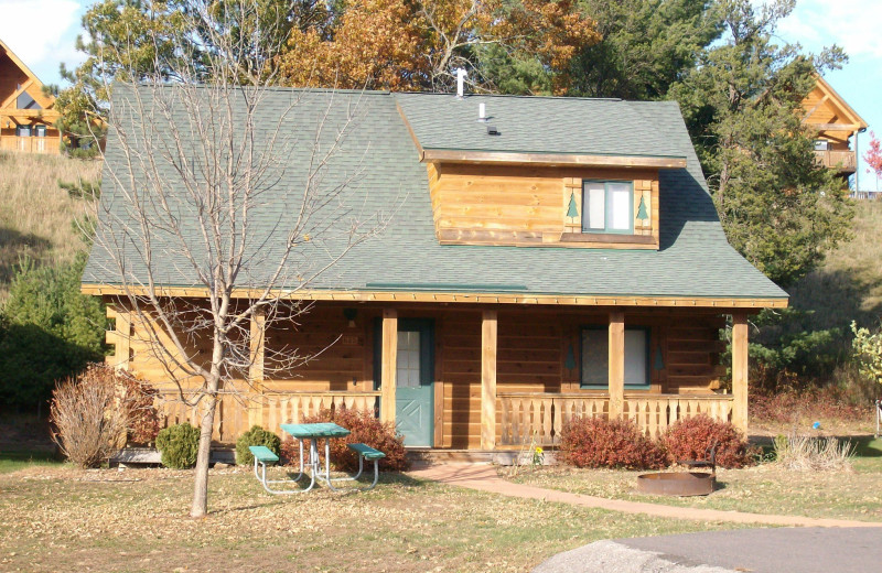 Cabin exterior at Warrens Lodging.