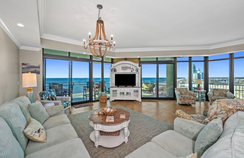 Rental living room at Sunset Properties.