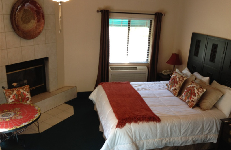 Cabin bedroom at Old Creek Resort.