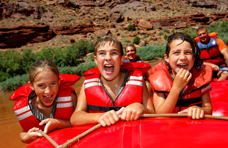 Family rafting at Big Horn Lodge.