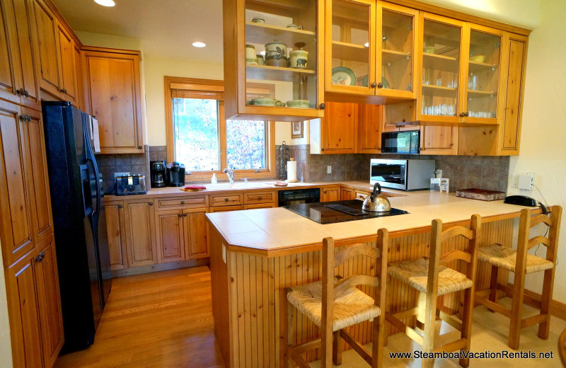 Rental kitchen at Steamboat Vacation Rentals.