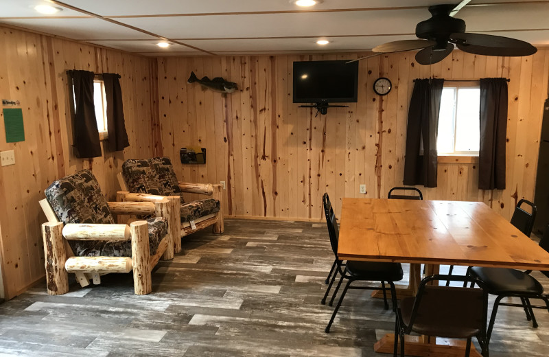 Cabin interior at Vacationland Resort.