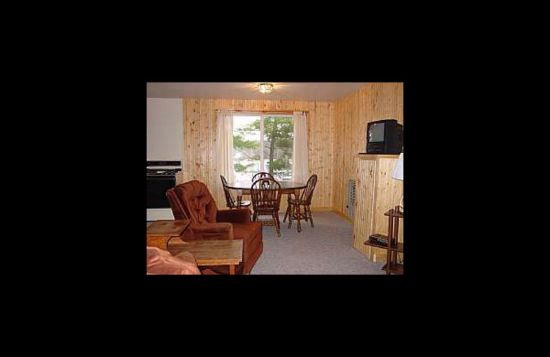 Cabin living room at Summer Haven Resort.