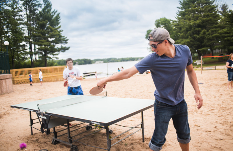 Ping pong table at Baker's Sunset Bay Resort.