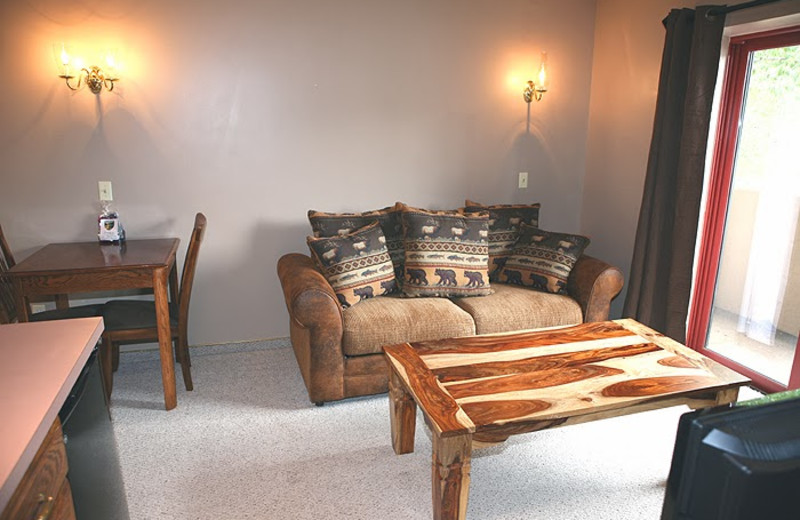 Chalet living room at Timber Creek Chalets.