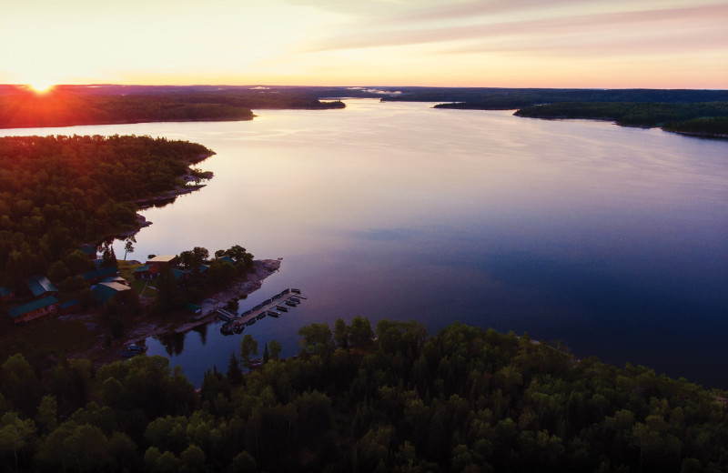 Aerial view of Tetu Island Lodge.