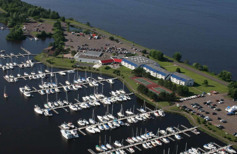 Aerial view of Barker's Island Inn Resort 