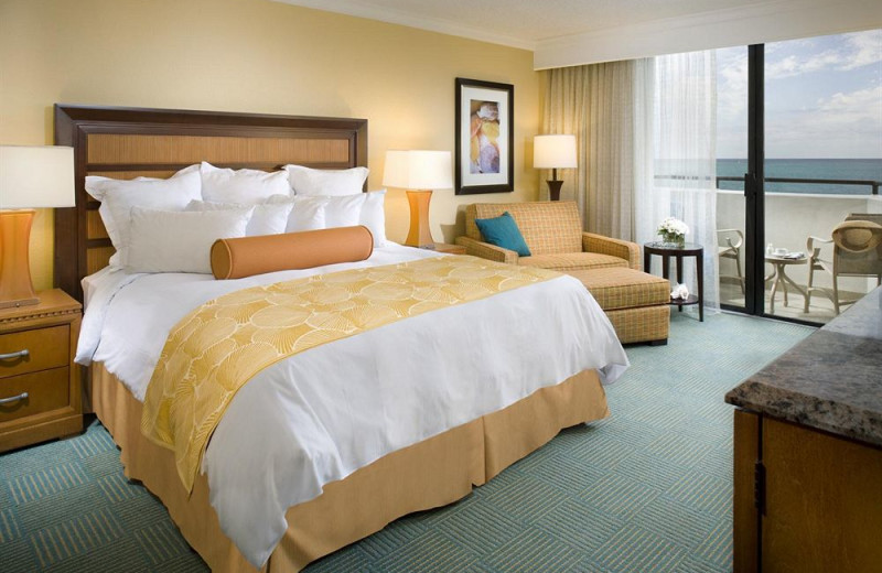 Guest room at Harbor Beach Marriott Resort & Spa.