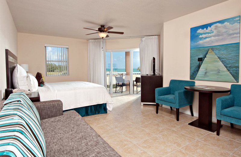 Guest room at Holiday Inn Resort Grand Cayman Hotel.