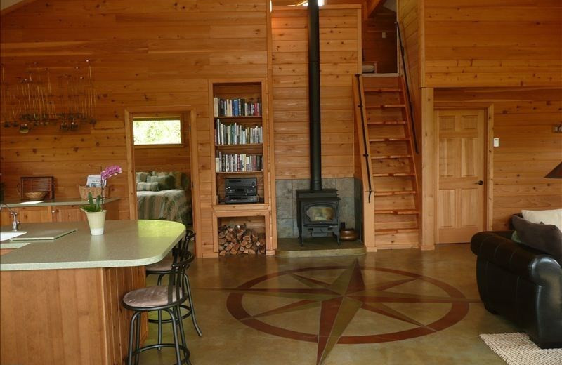 Cabin interior at Olympic View Cabins.