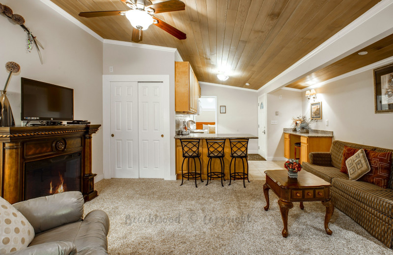 Guest room at Beachwood Resort Condos.