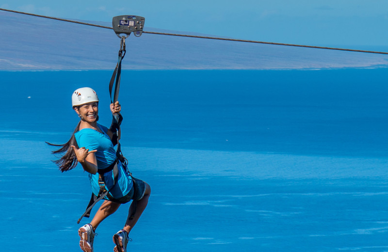 Zip line at Lumeria Maui.