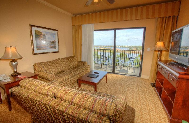 Suite living room at Lake Eve Resort.