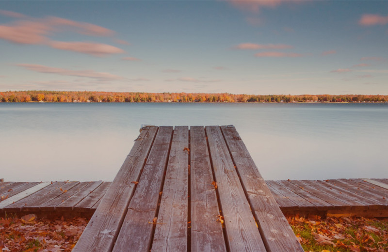 Dock at Scotsman Point Cottage Resort. 