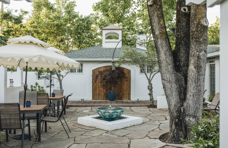 Patio at The Cottage Inn and Spa.