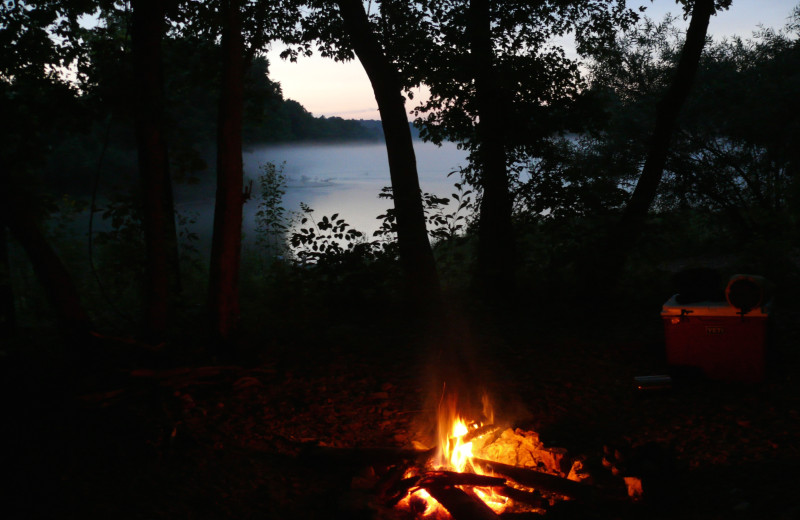 Bonfire at Copper John's Resort.