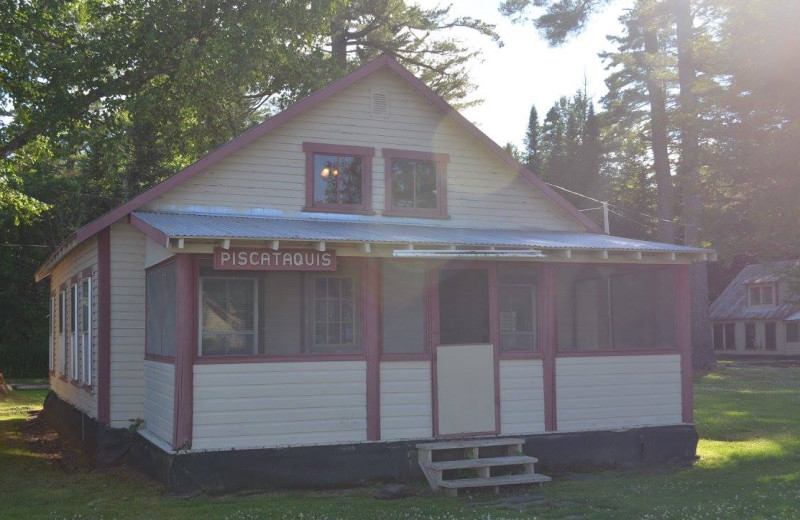 Cabin exterior at Wilsons on Moosehead Lake.