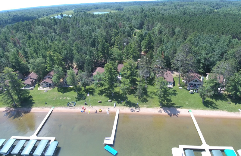 Aerial view of Pinewood Resort.