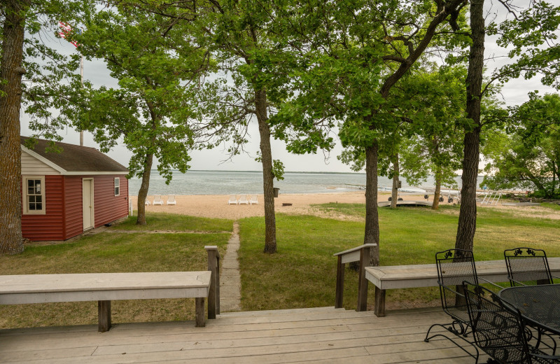 View from cabin at Otter Tail Beach Resort.