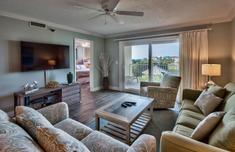 Guest living room at The Islander in Destin.