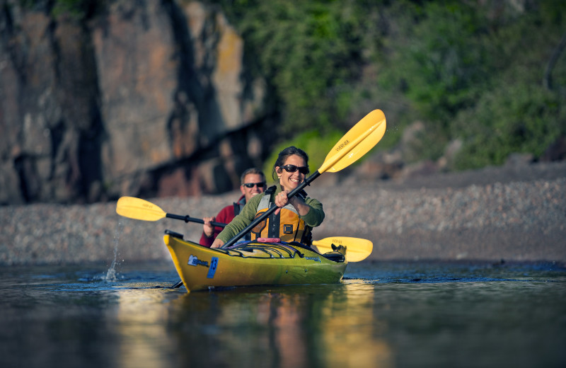 Kayaking at Lutsen Resort on Lake Superior.