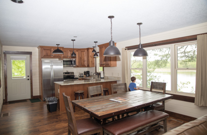 Cabin kitchen at Lost Lake Lodge.