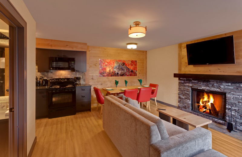 Guest suite at Banff Rocky Mountain Resort.