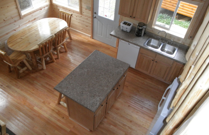 Cabin kitchen at Kokomo Resort.