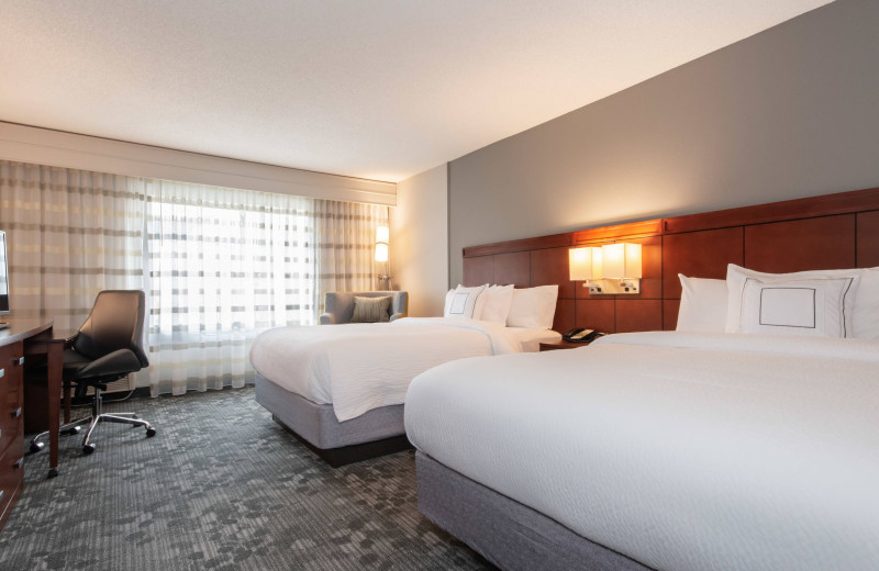 Guest room at Courtyard Charlotte Lake Norman.